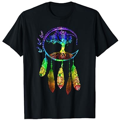 Attrape-rêves arbre de vie avec plumes T-Shirt
