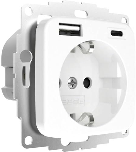 2USB inChargePRO SI USB AC Steckdose 15W 3A Glänzend Weiß, 2U-449368, Reinweiß (Glänzend)