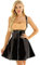 winying Damen Wetlook Lack Leder Rock mit Hosenträger Unterbrust Corsage Kleid mit Zipper Strapse Top Minikleid Punk Gothic Clubwear S-XXL Schwarz M