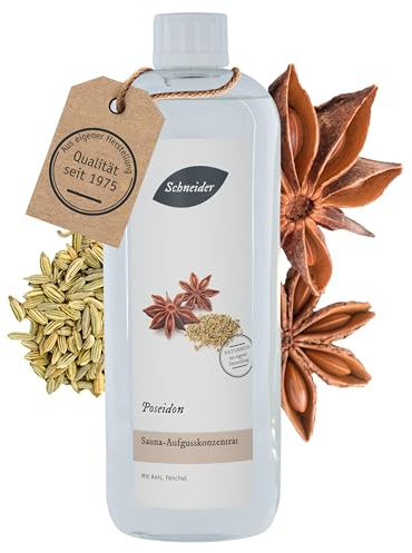 Saunabedarf Schneider Sauna Aufguss Konzentrat Poseidon - 250ml, naturreine, ätherische Öle, wohltuender Saunaaufguss & langanhaltendes Dufterlebnis