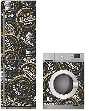 Oedim Vinyl Pack for Refrigerator + Vinyl for Washing Machine Beer Sheets, Sturdy and Economical Adhesive Sticker, Elegant Design