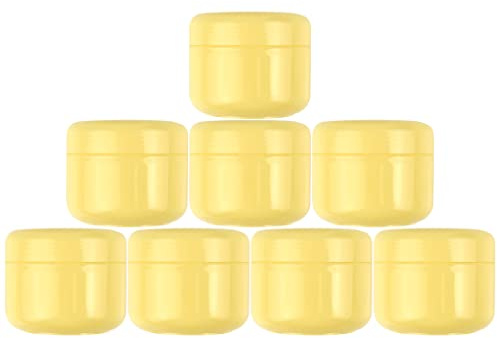 Lot de 20 bocaux en plastique avec intérieur et couvercle à visser - 50 ml - Jaune - Anti-fuite - Pour cosmétiques, lotions, crème