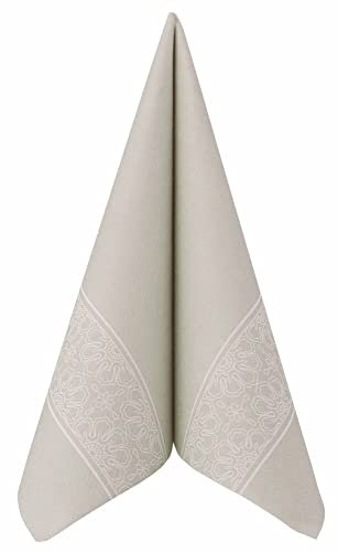APARTina 50 Servietten Spitze 40x40 cm stoffähnlich Airlaid - SCARLETT, stoffähnliche graue Serviette Hochzeit Hochzeitsservietten (Warm Grau)
