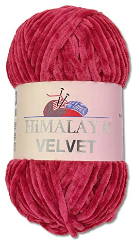 Wohnkult Himalaya 100 g Velvet Dolphin Wolle 40 Farben zur Auswahl Chenille Strickgarn Flauschgarn Glanz Accessoire Kleidung Decken (90010 | Fuchsia)
