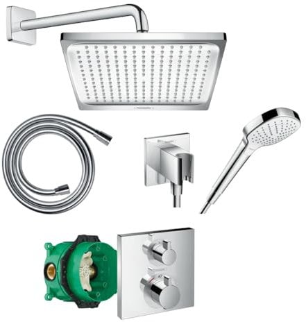 HANSGROHE Pack encastré avec mitigeur thermostatique Ecostat Square chromé-26998000