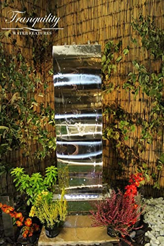 Small Stainless Steel Wave Mains Powered Water Feature With Delux Care Kit,Waterfall, Water Fountain, Garden Decoration, Garden Feature