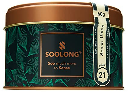 Soolong Nr. 21 Premium Detox Tee aus Malawi - Frisch und würzig mit Minze, Zitronengras und Kräutern - Nachhaltiger loser Tee - Dose 60g - Sense Malawi