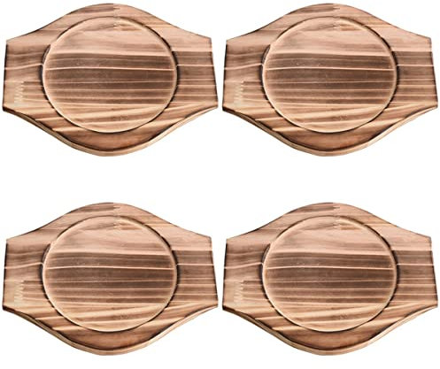 DOITOOL Holzuntersetzer für HEI?e T? Und Pfannen 4 Kleine Holzuntersetzer für HEI?e Speisen Hitzebest?ndige Küchenuntersetzer für HEI?e Speisen Topf Schüssel für