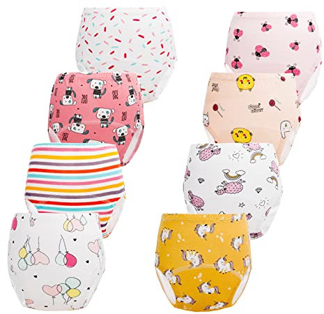 JackLoveBriefs Töpfchen Trainingshose Baby Trainingshosen Töpfchen Unterwäsche Kleinkinder 4-5 Jahre (8 Stück,Farbe: Mehrfarbig, Gr.L)