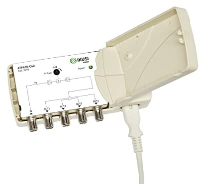 Amplificador apartamento 1 entrada 4 salidas terrestres ATP-400-C48 47-694 MHz IKUSI 3596
