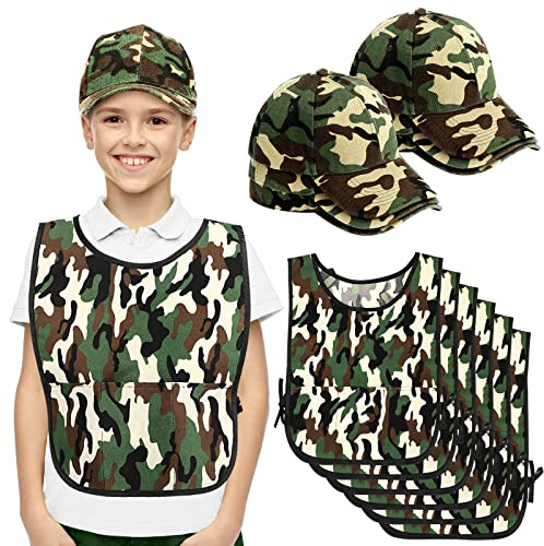 Unittype 12 Pcs Army Soldier Costume for Kids Aged 6-12