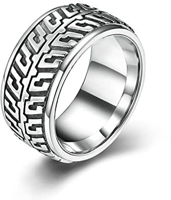 Bishilin Herren Ring Personalisiert, Männer Ring Edelstahl 11MM mit Reifen Form Silber Freundschaftsring Partnerringe für Jugend Gr.60 (19.1)
