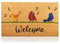 Fußmatte Kokosfaser Singvögel - 70x40cm - Willkommens Fussmatte mit Antirutsch PVC & Kokos Oberfläche - für Hauseingänge, Flure, Außentüren, Wohnaccessoires - Schlichtes Originaldesign