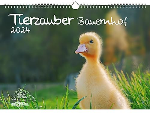 Tierzauber Bauernhof DIN A3 Kalender für 2024 verschiedene Tiere auf dem Bauernhof - Seelenzauber
