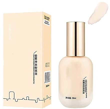 Feuchtigkeitsspendende wasserdichte und leichte langlebige Foundation, ADMD Light Fog Make-up Holding Liquid Foundation, 24 Stunden Ölkontrolle Make-up Foundation, für alle Hauttypen (Elfenbein)
