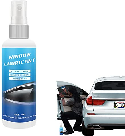 Lecerrot 2 Lubrificante Spray per vetri - 100ML Agente ammorbidente in Gomma per alzacristalli per Porte Auto - Lubrificante Spray Multi Superficie per eliminare Rumore e prevenire l'adesione