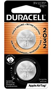 Duracell 2 batterie a bottone al litio CR2032 da 3 V, rivestimento amaro per scoraggiare la deglutizione, confezione sicura per i bambini, ideale per portachiavi, telecomandi, compatibile con
