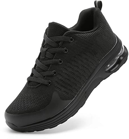 LUPWEE Safety Trainers Slip Resistant Steel Toe Cap Trainers for Men Women, Puncture Proof Safety Shoes Breathable Comfortable Industrial Work Shoes,Black 9.5