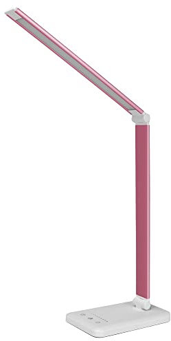 Lampe de Table Lampe LED Pliante en Alliage d'aluminium, Protection des Yeux, Lampe de Bureau d'apprentissage, Chargeur USB, Lampe de Bureau de Lecture Lampe de Chevet (Color : Rose Gold)