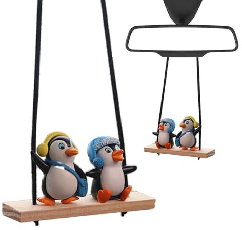 ENDOH Autospiegel Anhänger 1 Stück Pinguin-Anhänger Auto-Rückspiegel-Anhänger, Auto-Rückspiegel-Dekoration, Auto-Rückspiegel-Anhänger-Statue Für Auto-Rückspiegel, Tür, Zuhause Oder Büro