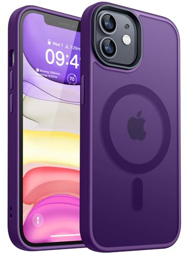 CANSHN Cover Magnetica Opaca per iPhone 11, [Compatibile con MagSafe] Custodia Traslucida Opaca Protettiva Sottile Antiurto 6,1 Pollici - Viola Scuro