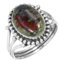 Jeweloporium Mehrfarbig Real Drachenblut-Jaspis 925 Silber Ringe für Damen mit Stein Handgefertigt Silber Ringe Größe 68(21.6) Engagement Geschenk Cocktail Schmuck