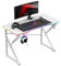 huzaro Hero 1.7 RGB White | Gaming Schreibtisch mit LED Beleuchtung Computertisch | 120x60cm | Kopfhörerhaken Getränkehalter | Kohlefaseroberfläche | Kabeldurchführung | Metallkonstruktion | Weiß