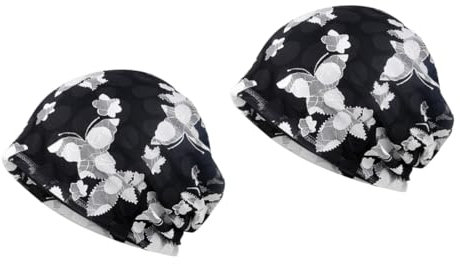 GALPADA 2pièces Bonnet De Maternité Dentelle Respirante Chapeau Pratique Et Flexible Pour Sommeil Et Utilisation Quotidienne Des Femmes Noir