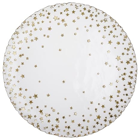 BUTLERS Platzteller Glas - STARS - Sternenmuster Relief | Farbe Transparent - ø32 cm - Dekoteller für Kerzen & Vasen - Zierteller für Esstisch & Kommode