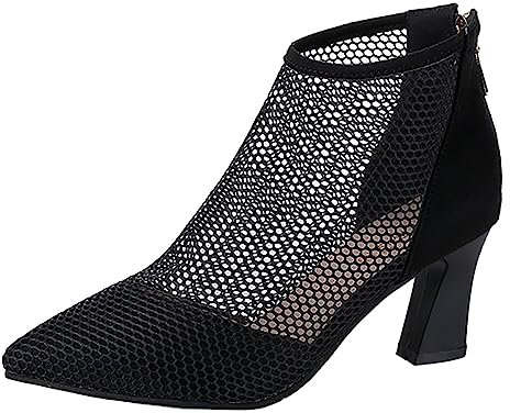 EJIMUQO Regalo Natale Colleghe Stivali Donna Invernali Con Tacco Alto Stivali Donna Pelle Tacco A Spillo Stivaletti Nero Donna Pelle Stivali Donna Gambale Largo Xxl Stivali Corti Donna Taglia 43