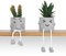 Cexovo Mini Ecologización Artificiales 2 Piezas Suculentas de Plástico Plantas Artificiales para Interiores con Patas Colgantes para El Dormitorio de La Sala de Estar de La Oficina