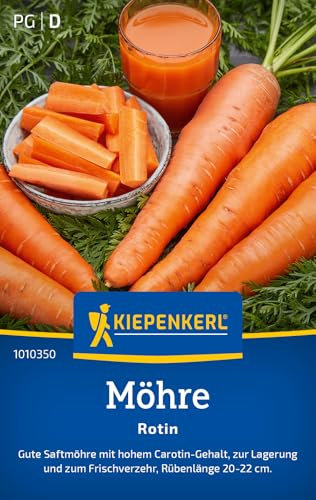 Kiepenkerl Möhrensamen Rotin 1010350 - Saftmöhre mit hohem Carotingehalt - zur Lagerung und zum Frischverzehr - Gemüsepflanzen, Saatgut, Samen Gemüse, Karotten