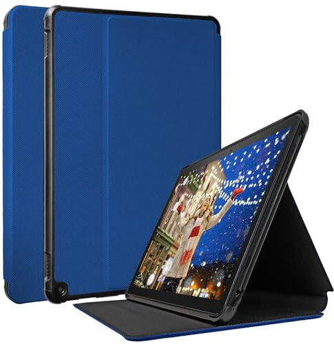 Tablet Hülle für Ḟiṙe-10-Zoll (13th Gen, 2023 Release), TOKILO Slim leichte weiche PU-Ledertasche mit Stand Auto Wake/Sleep, Navy Blue
