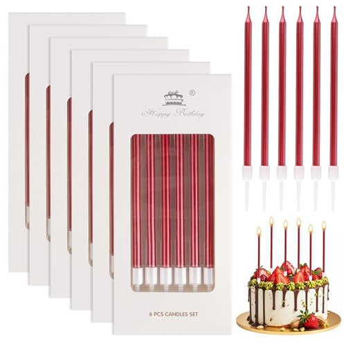 36 Stück Geburtstagskerzen Kuchen, Rot Tortenkerzen Geburtstagskerzen Für Torte, Tortenkerzen Geburtstag Kuchen Kerzen Kinder Kuchenkerzen für Geburtstagsfeier Hochzeitsparty, Abschlussfeier (Rot)