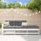 Myheimly 3-TLG. Garten-Lounge-Set Weiß Massivholz Kiefer Weißes Kiefernholz Zweisitzer-Sofa mit Hocker