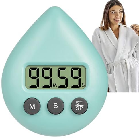 Digital Shower Timer Waterproof,Bathroom Clock Waterproof,Digital Shower Clock,Energy Saver Countdown Alarm C-lock,Toilet Timer,D-igital T/imer,Toothbrush T-imer,D-igital Sh-ower Timing Tool,Green
