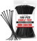 DC VOLTAGE Black 300mm x 5mm Nylon Cable Ties Heavy Duty 100 PCS, 12 Ultra Strong 28kg / 62lbs Tensile Strength, UV Resistant Plastic Zip Ties Extra Long Tie Wraps for Outdoor Use