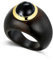 AILIFE Schwarzer Marmor Handgefertigte Kupfer Holz Ring, 14K Gold Sandalholz Unisex Schmuck für Männer Frauen, Natur-inspirierte Edelstein Hochzeitsring Geschenk (9)
