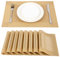 SUEH DESIGN Tovagliette Americane PVC 45 x 30cm Set 8 Pezzi, Oro