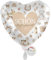 balloa Folienballon Schön dass du geboren bist, Helium Ballon zur Geburt, Geschenk zur Babyparty, neutrale Babyshower Dekoration für Jungen und Mädchen, Ballon Herzform 33cm