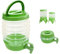 Collapsible Drink Dispenser with Tap, 3.5L/5.5L/7.5L Fridge Water Dispenser, Plastic Water Container/Jug - Cold Cocktails, Beverage, Juice, Portable Bottle for Camping, Party, Home (Green, 5.5L)