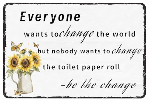 KWQDOZF Metal Signs Bathroom Rules Sign Vintage Aluminum Tin Sign for Home Living Room Bathroom Beach Wall Decor 8x12 Inch(007)