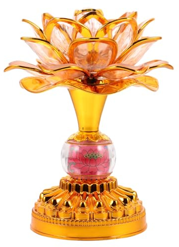 Ciieeo LED Lotuslampe für Meditation und Andachtsecke - 17x9 cm Tischlampe mit Sanftem Farbwechsel - Lotusblume Nachtlicht mit 1,5m Netzkabel für Yoga-Raum, Tempel-Gebete und Spirituelle Deko Zuhause