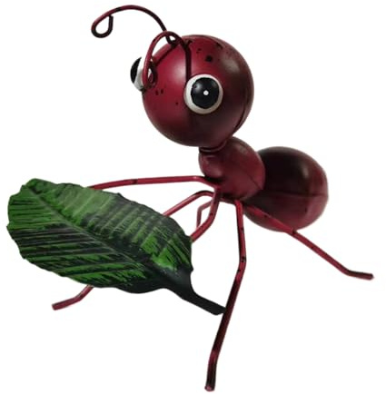 Bkljkf Garten Ameise Deko | Gartenfiguren Ameisen Mit Blatt Figur,Metall Skulptur Deko Für Drinnen Draußen Geburtstagsgeschenk Einzugsgeschenk