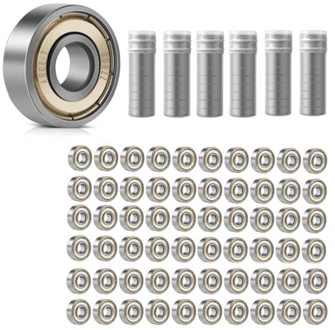 60 Stk Kugellager,608ZZ 8x22x7 mm,Double Shielded Miniatur Rillenkugellager | Carbonstahl Präzisionslager,608 Kugellager 608 für Skateboards,Rollerblades,Fahrräder,Hausgeräte