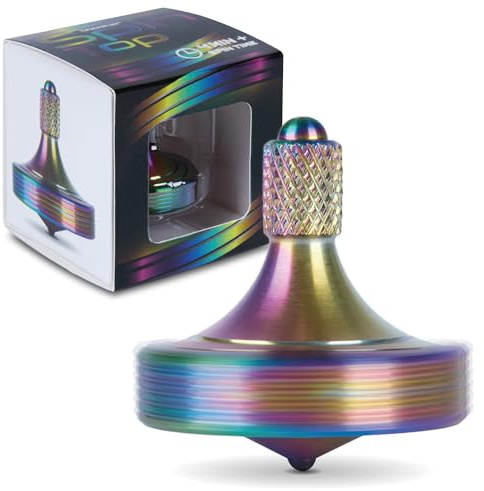 bopster Metal Kreisel Fidget Spinner | Handgehaltener, glatt drehender Kreisel für Kinder und Erwachsene | 4+ Minuten Drehung, 41g | Stressabbau, Konzentration, sensorisches Spiel | Mehrfarbig