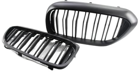 Frontgrill des Autos Für 5 Series G30 G31 520i 530i 540i Für M5 2017-2020 Auto Front Doppel Lamellen Niere Grill Glänzend Schwarz Grille(Matte Black)