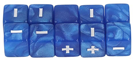 Tbest Mathe-Operations-Würfel-Set, 20-teilig, Gravierte Plus-Minus-Zeichen-Würfel, 16 Mm, Hochwertiges Kunststoff-Lernspielzeug für Rechenspiele, Klassenzimmer, Heimschulbedarf (Blue)