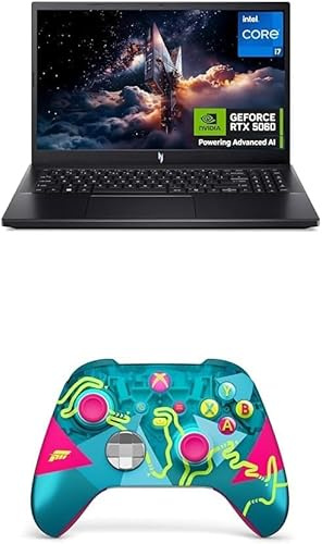 Acer Nitro V15 ANV15-52 Gaming Laptop [Intel Core i7-13620H 16GB RAM 512GB SSD NVIDIA GeForce RTX 5050 15.6 Full HD 165Hz Windows 11 Black] + Xbox Wireless Controller Forza Horizon 6 Limited Edition