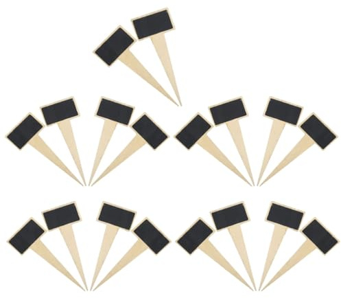 Toddmomy Etichette per Piante in Legno Nero 18 Pezzi Lavagnetta per Giardino e Vasi, Facili da Annotare e Rimuovere, per Orto e Decorazione